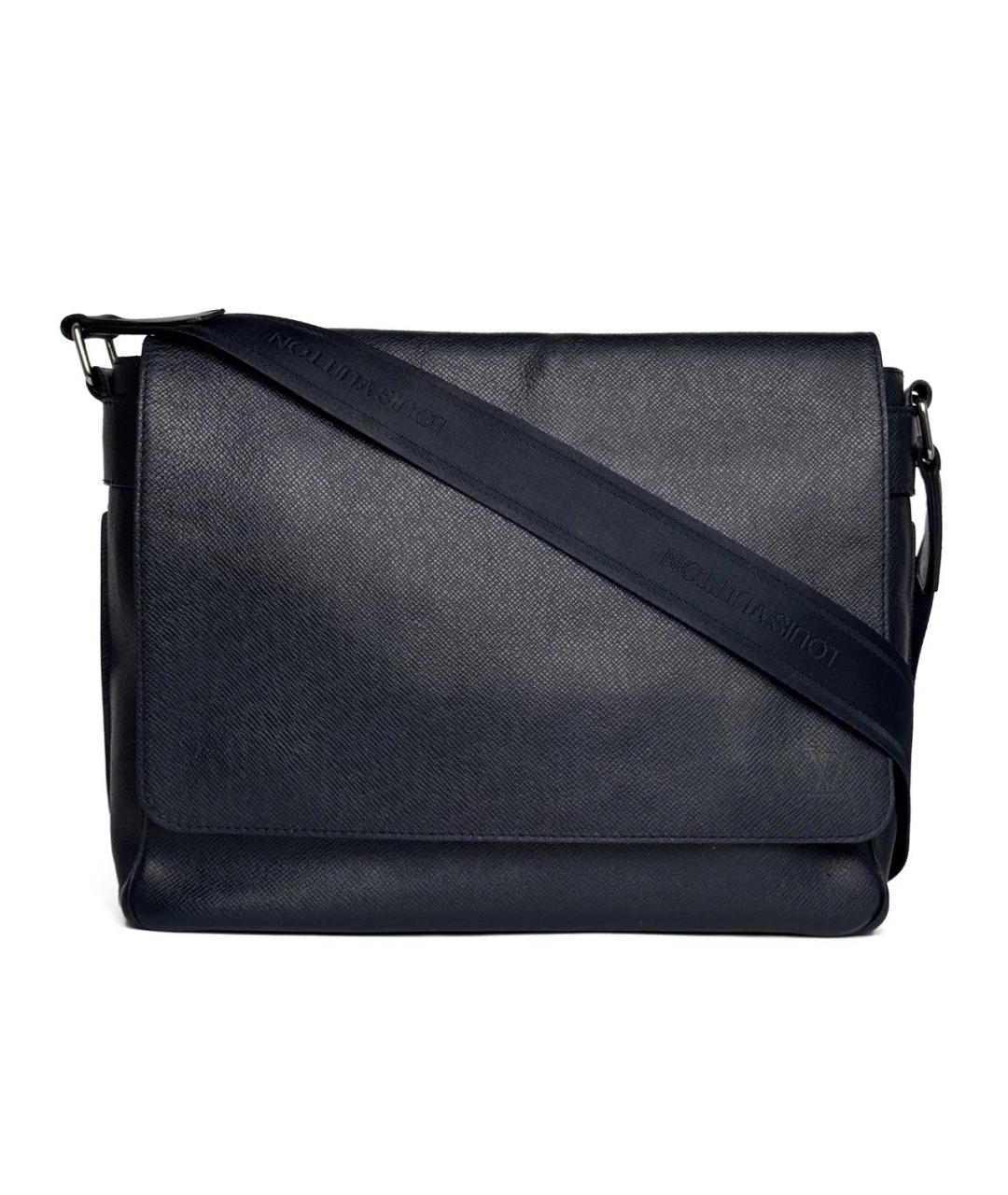 LOUIS VUITTON Темно-синяя кожаная сумка на плечо, фото 9