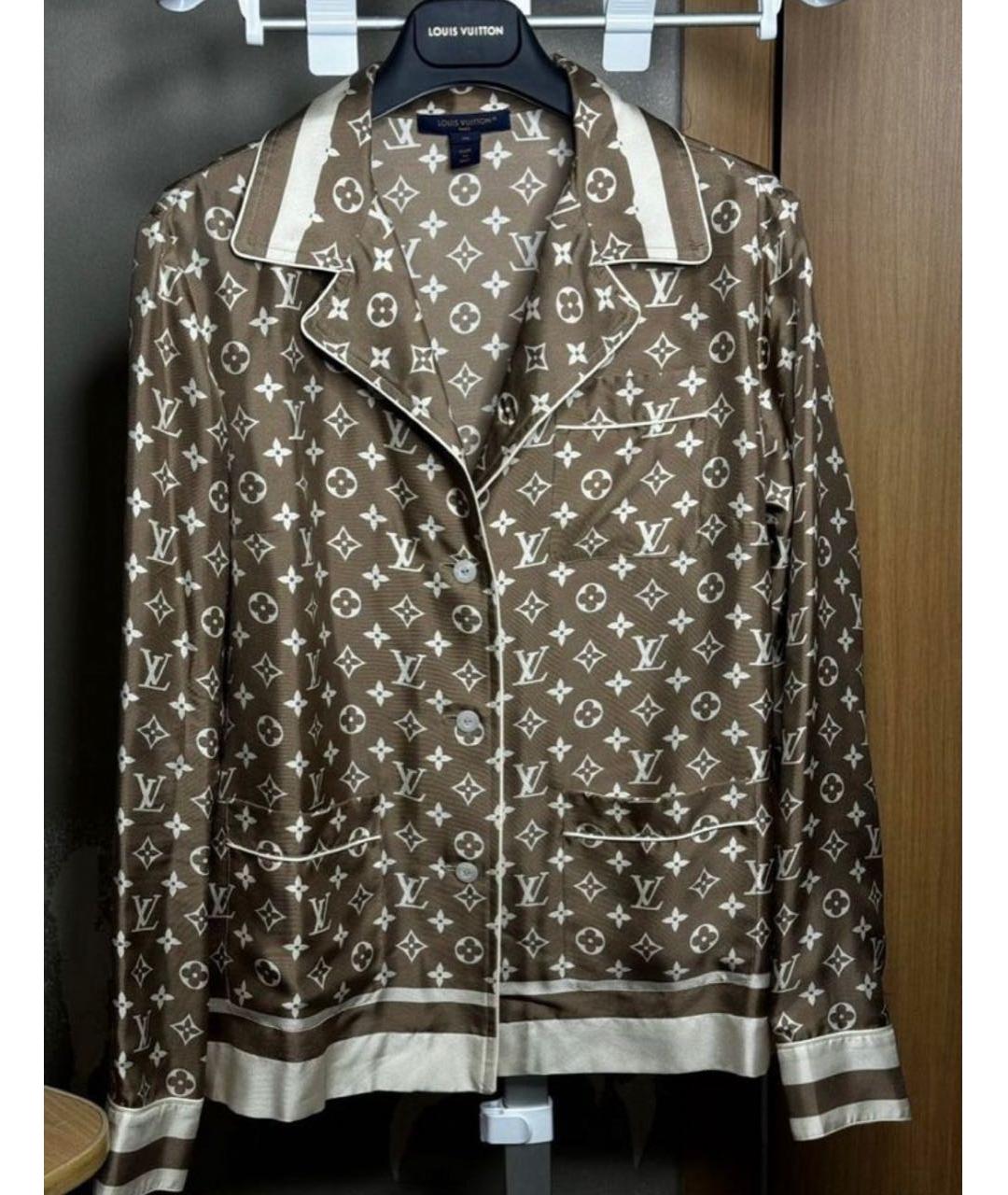 LOUIS VUITTON Бежевая шелковая блузы, фото 5