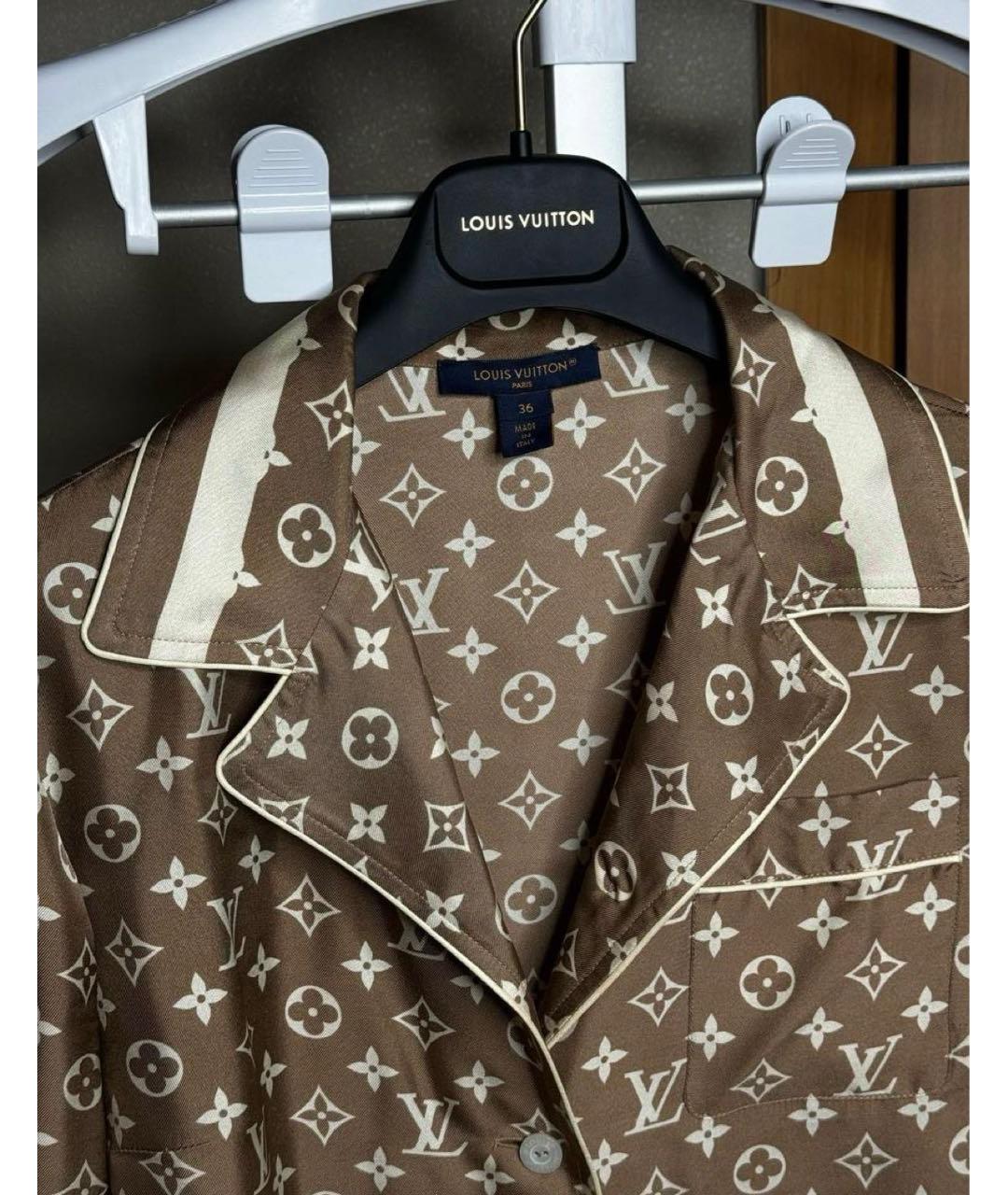 LOUIS VUITTON Бежевая шелковая блузы, фото 8