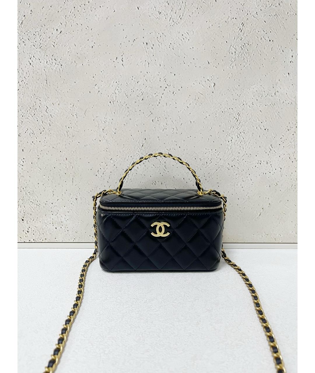 CHANEL Черная кожаная косметичка, фото 7