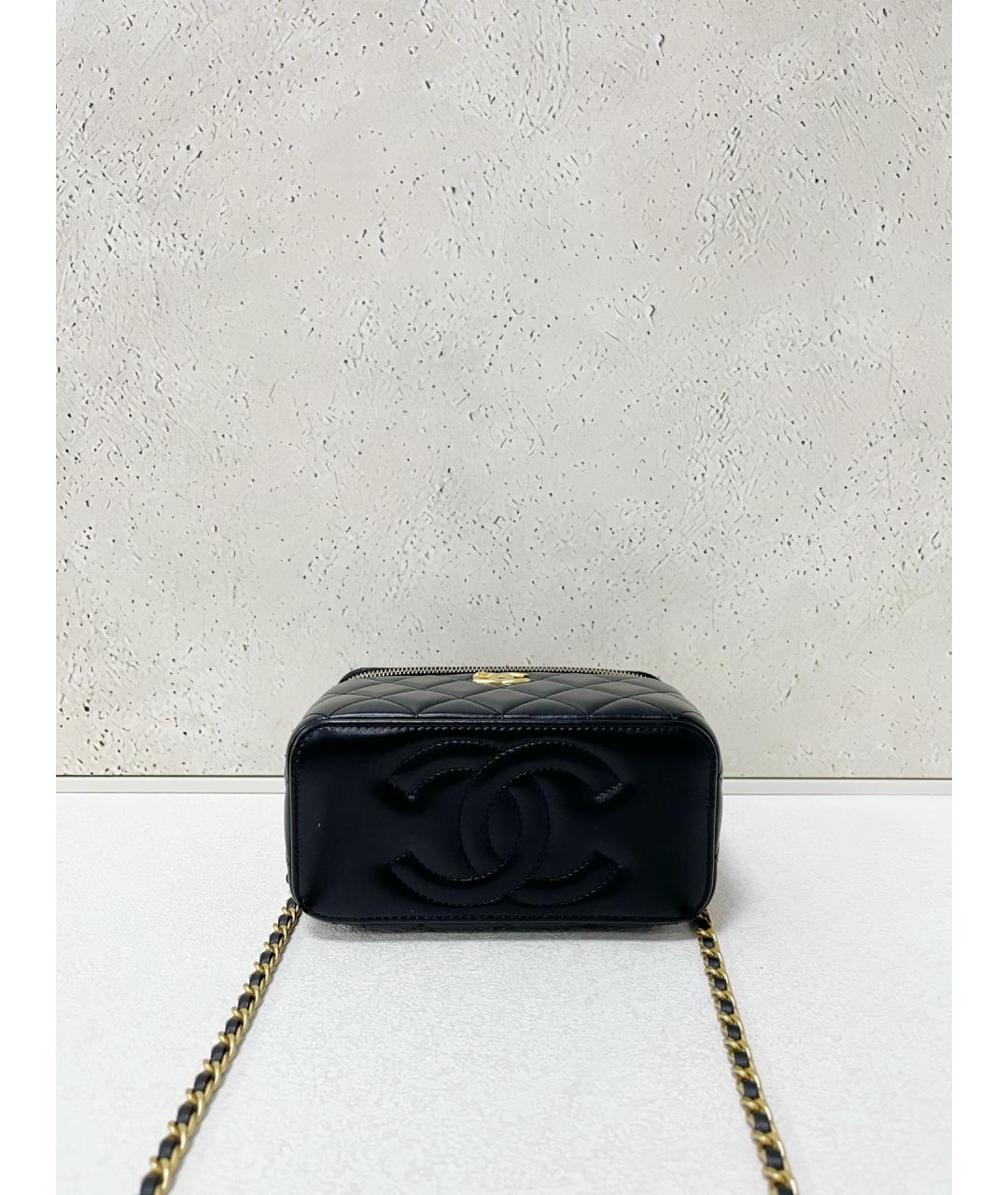 CHANEL Черная кожаная косметичка, фото 5