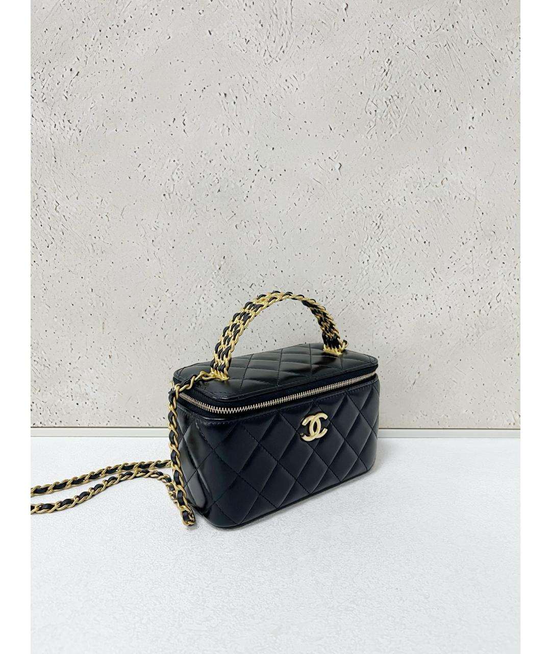 CHANEL Черная кожаная косметичка, фото 3