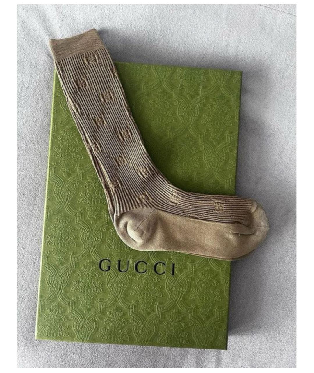 GUCCI Бежевые носки, чулки и колготы, фото 2