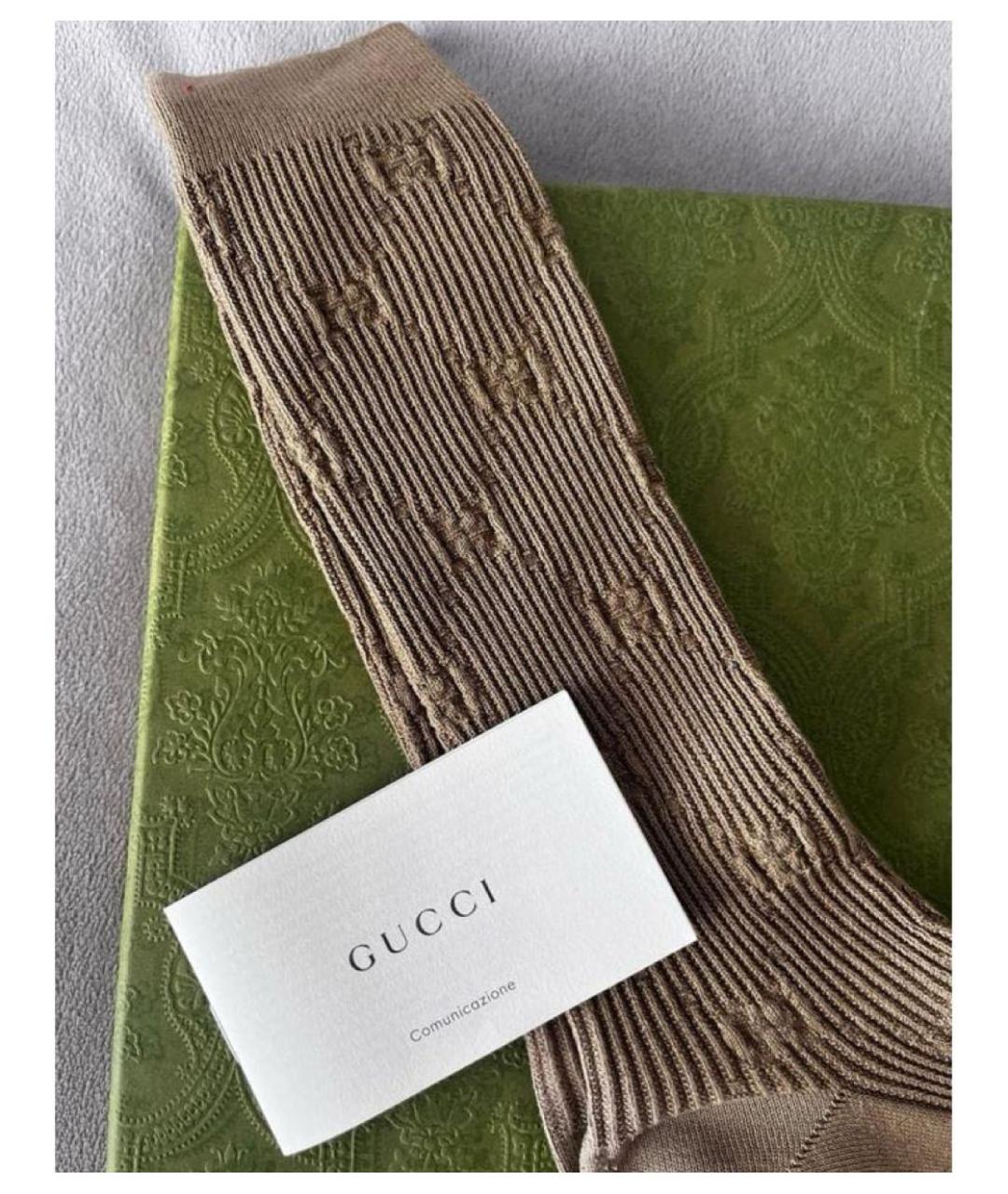 GUCCI Бежевые носки, чулки и колготы, фото 3