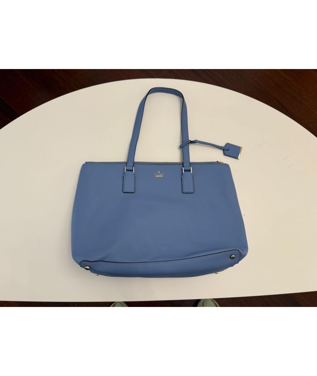 KATE SPADE Голубая кожаная сумка тоут, фото 7