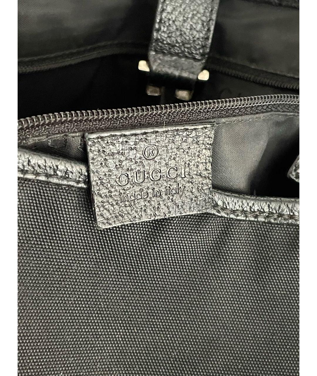 GUCCI Черная тканевая сумка с короткими ручками, фото 3
