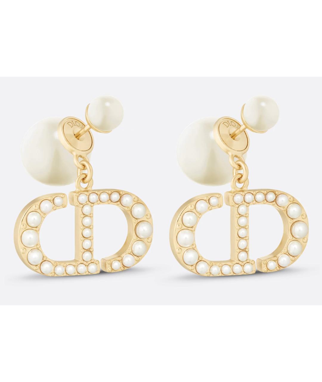 CHRISTIAN DIOR Золотые латунные серьги, фото 5