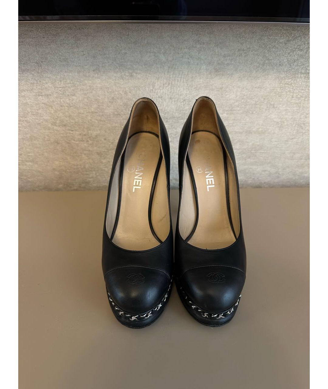 CHANEL Черные кожаные туфли, фото 2