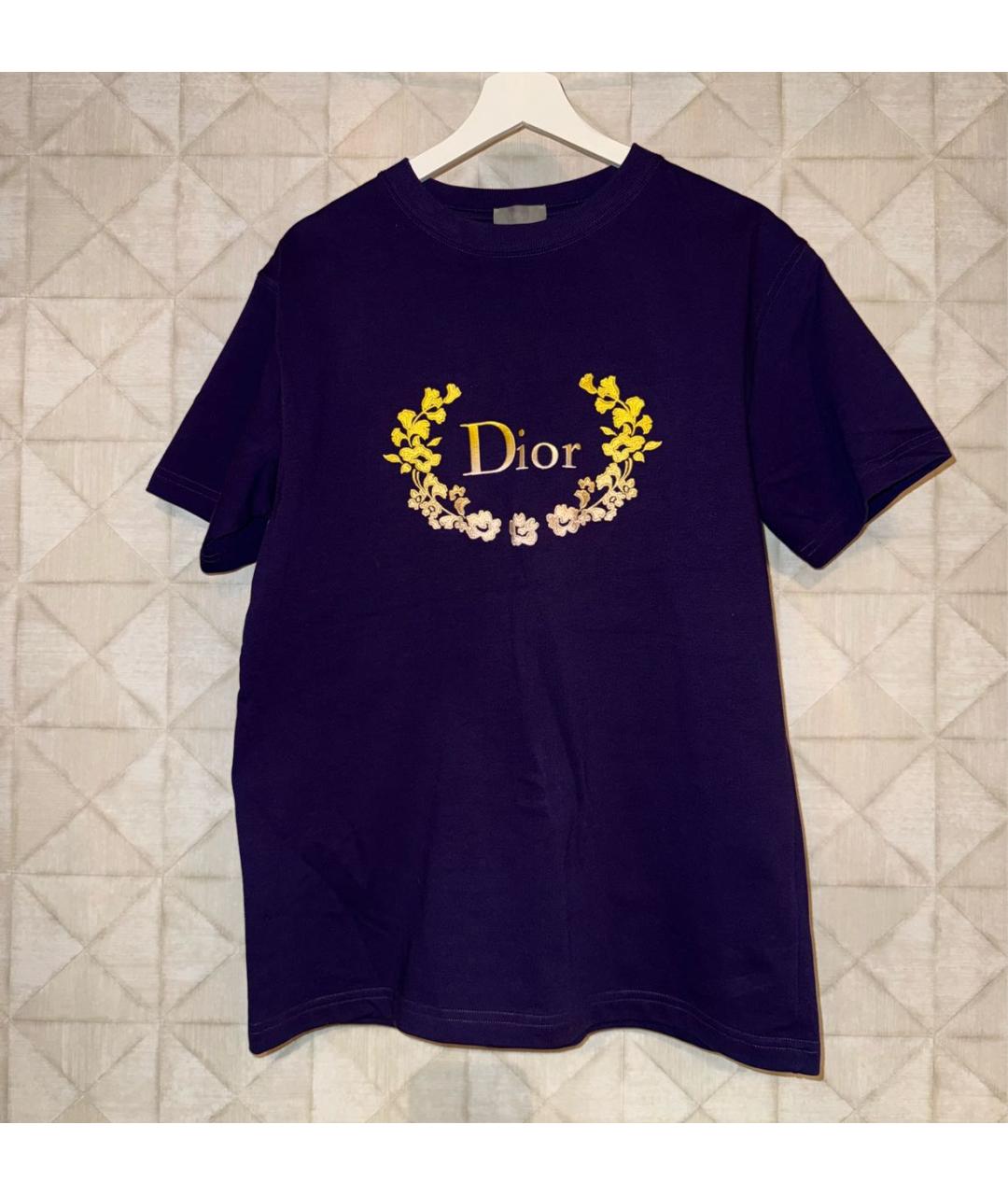 CHRISTIAN DIOR Фиолетовая хлопковая футболка, фото 5