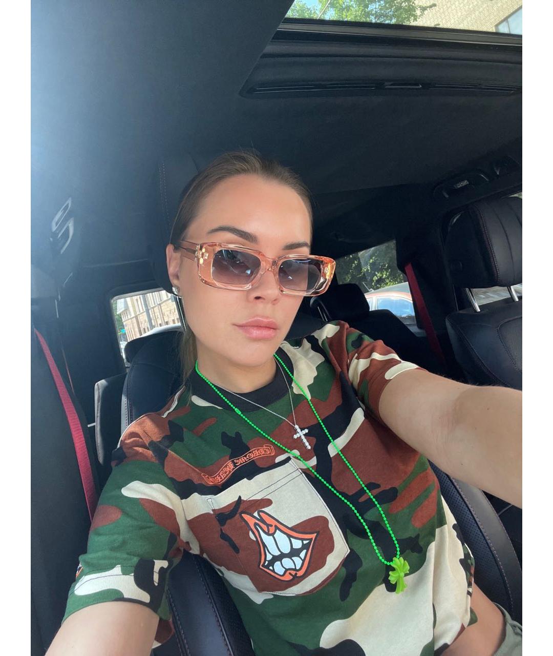 CHROME HEARTS Коралловые пластиковые солнцезащитные очки, фото 5