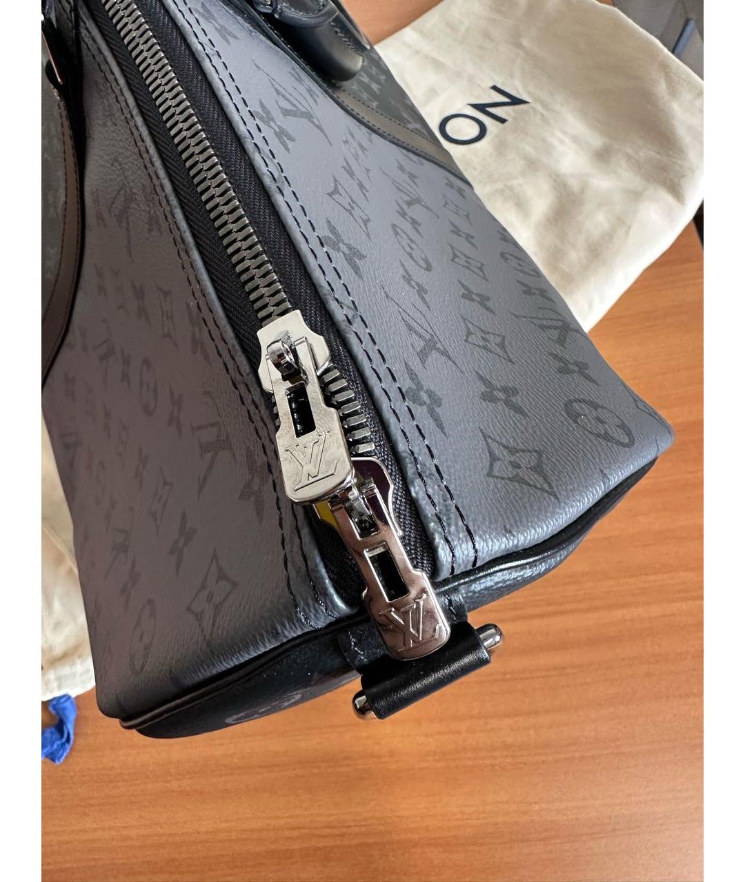 LOUIS VUITTON Антрацитовая дорожная/спортивная сумка, фото 5