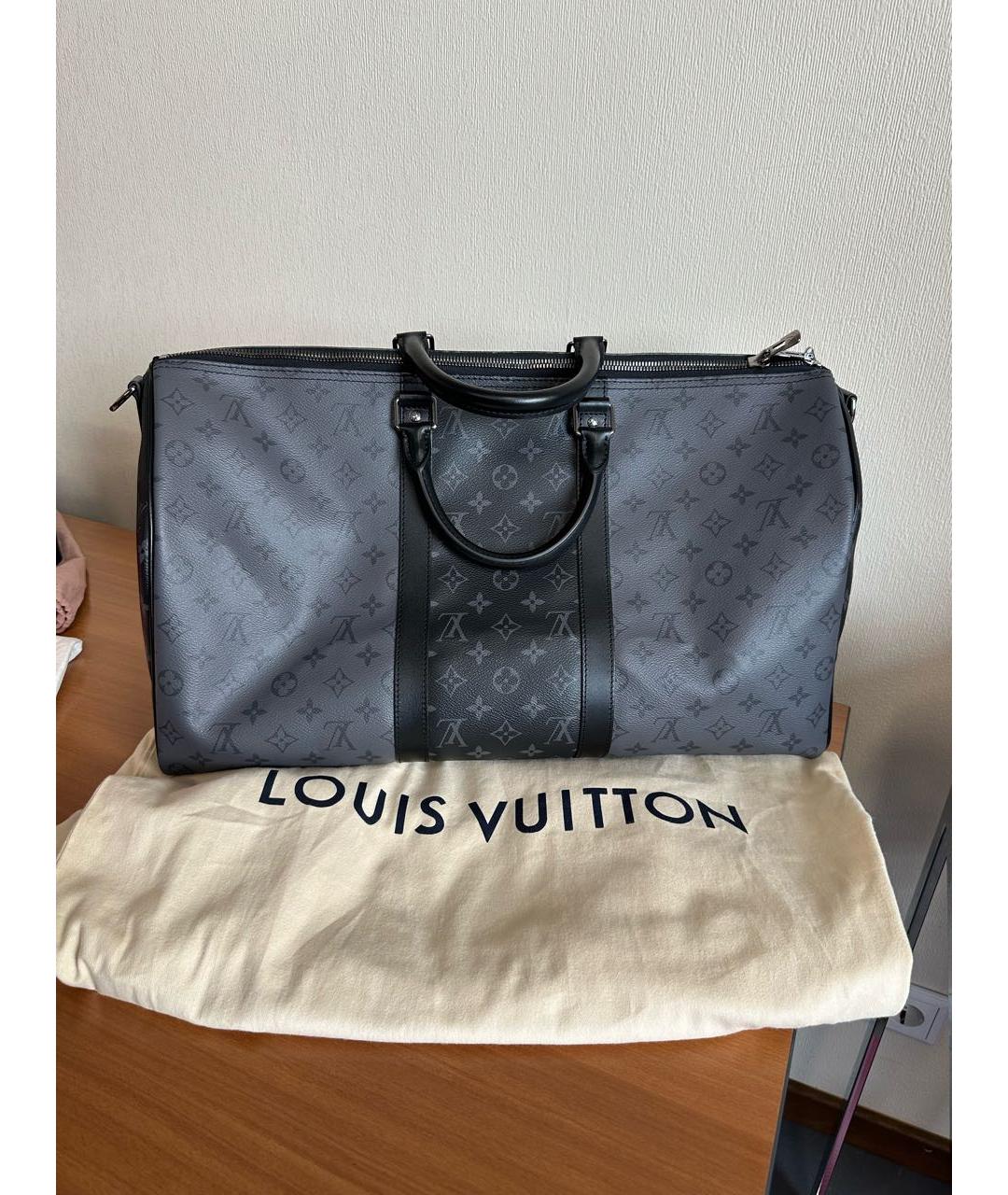 LOUIS VUITTON Антрацитовая дорожная/спортивная сумка, фото 2