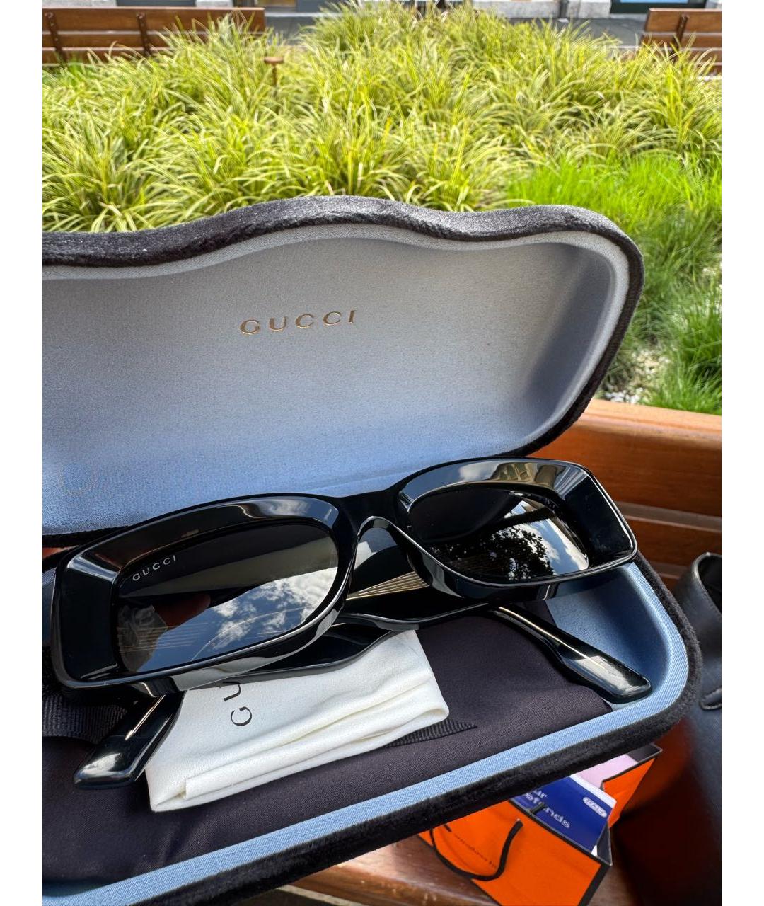 GUCCI Черные пластиковые солнцезащитные очки, фото 7