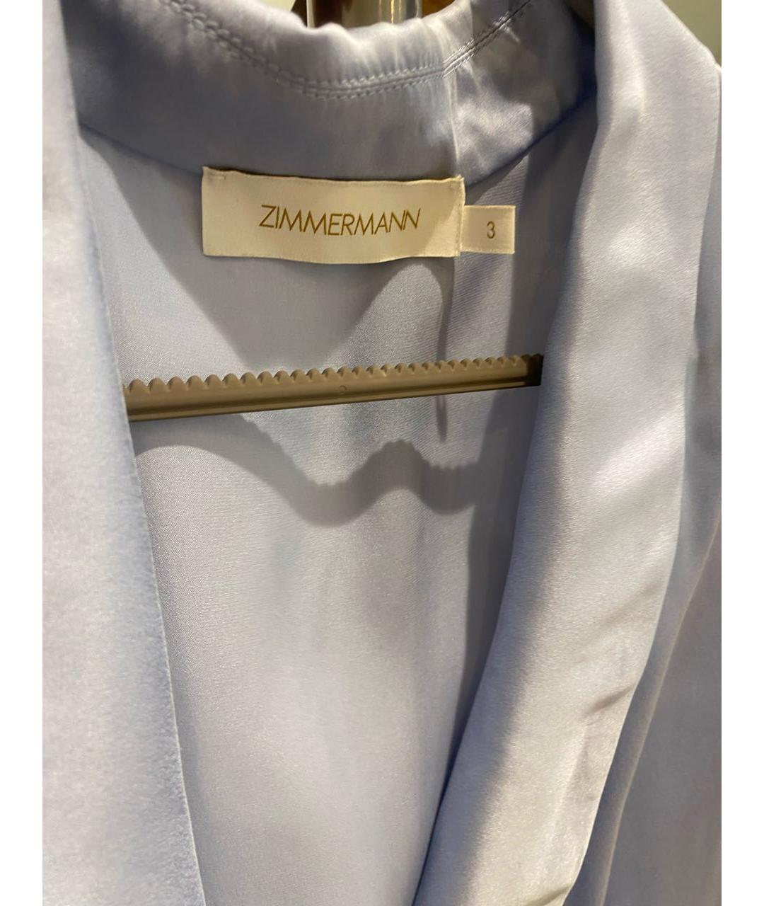ZIMMERMANN Голубое шелковое коктейльное платье, фото 6