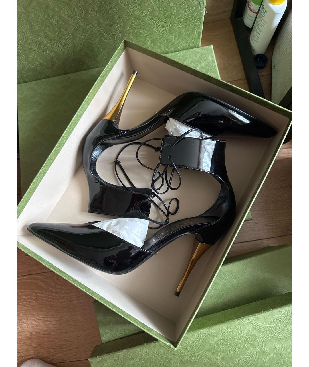 GUCCI Черные туфли из лакированной кожи, фото 2