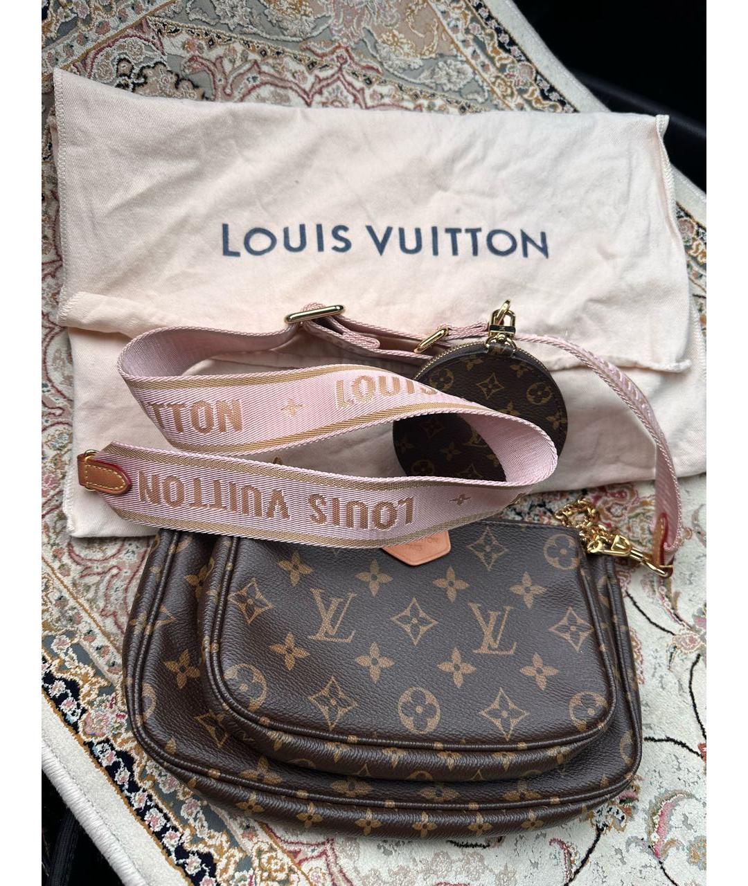 LOUIS VUITTON Коричневая кожаная сумка через плечо, фото 2