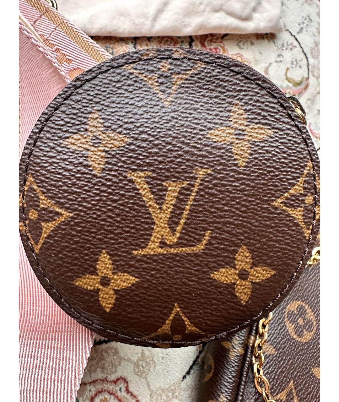 LOUIS VUITTON Коричневая кожаная сумка через плечо, фото 7