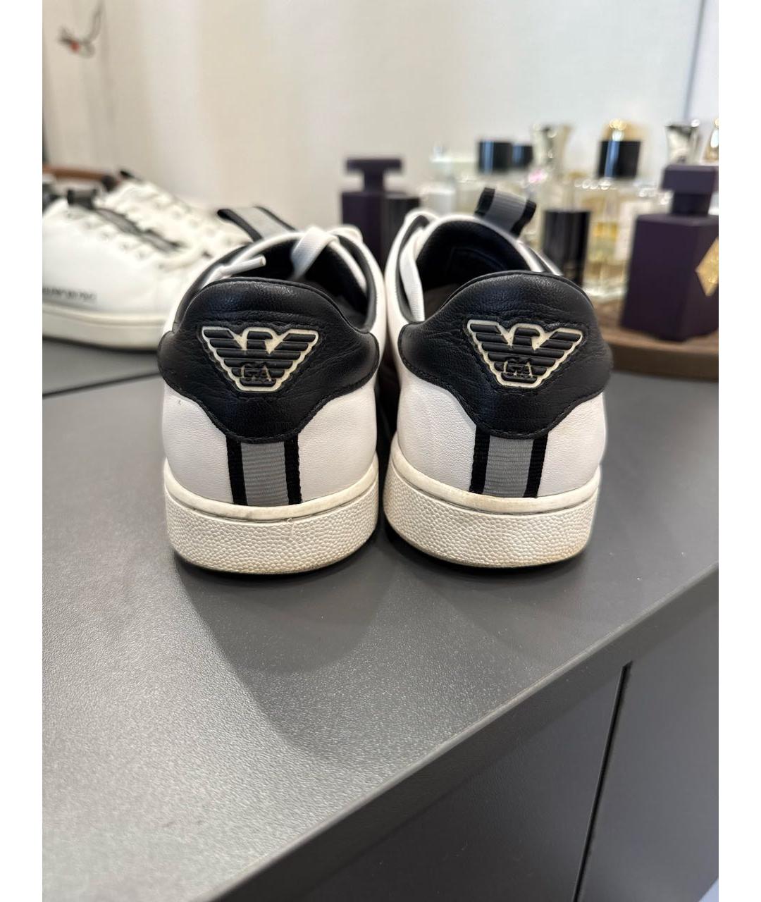 EMPORIO ARMANI Белые кеды из искусственной кожи, фото 4