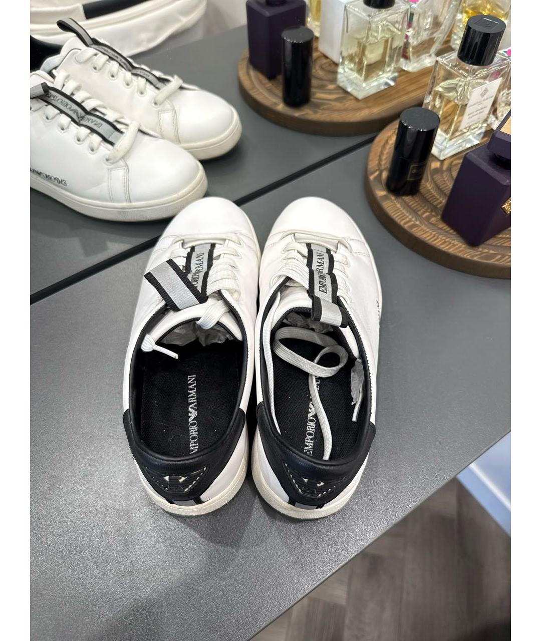 EMPORIO ARMANI Белые кеды из искусственной кожи, фото 3