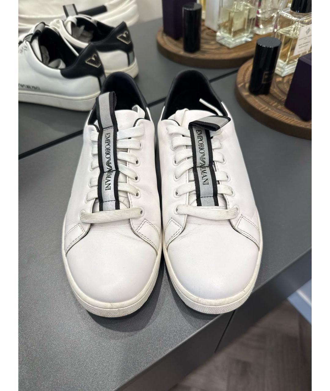 EMPORIO ARMANI Белые кеды из искусственной кожи, фото 2
