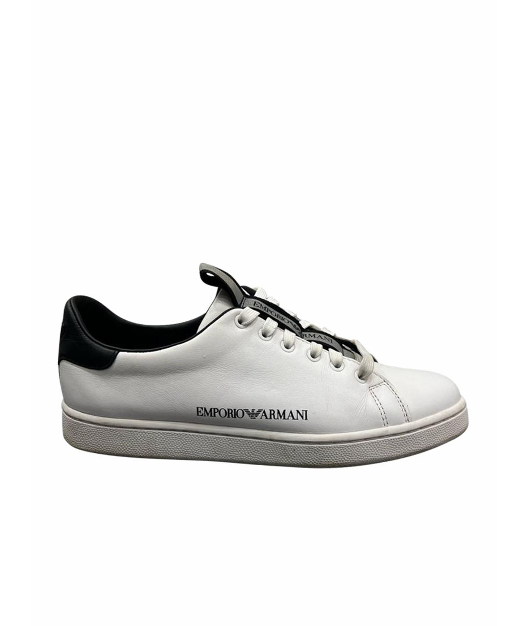 EMPORIO ARMANI Белые кеды из искусственной кожи, фото 1