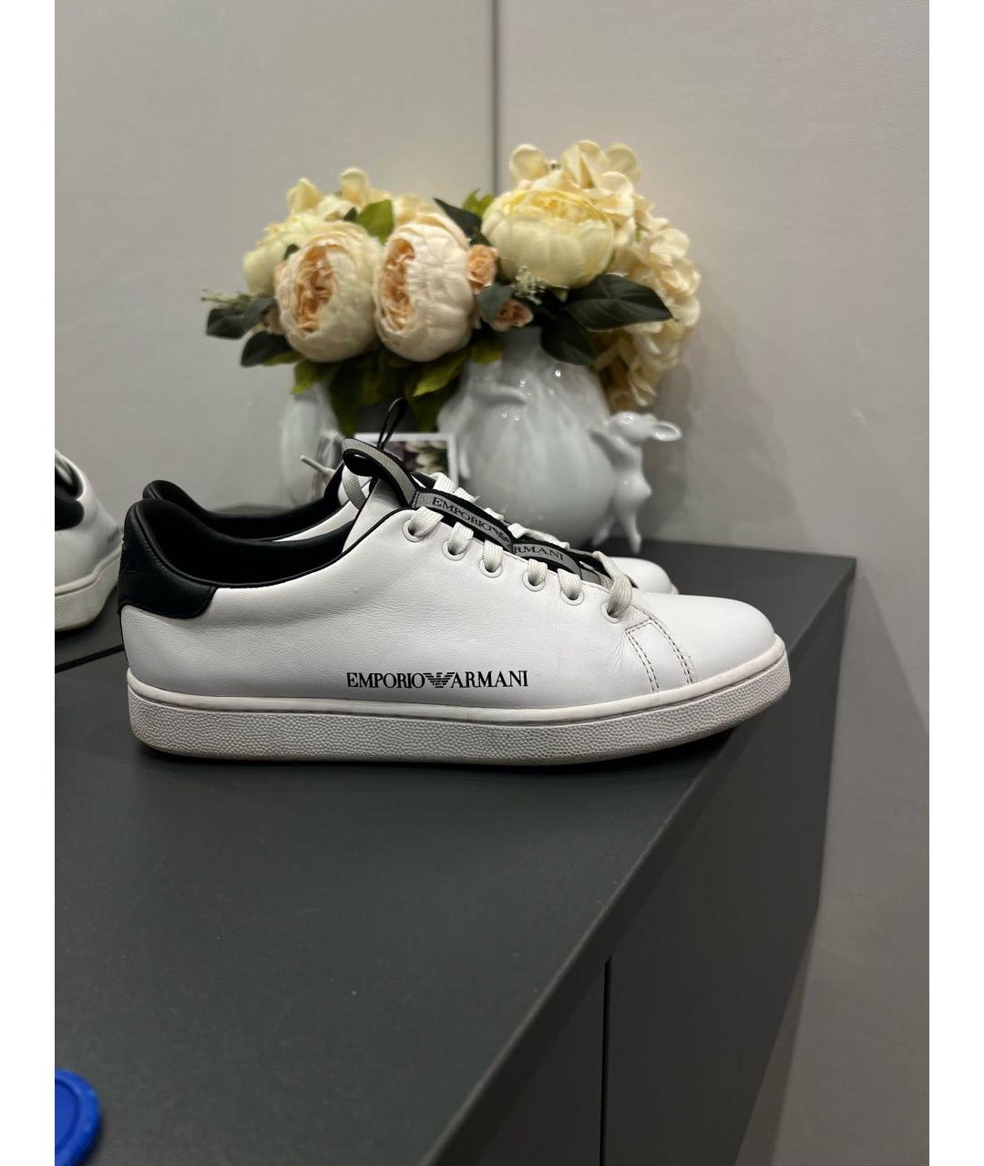 EMPORIO ARMANI Белые кеды из искусственной кожи, фото 5