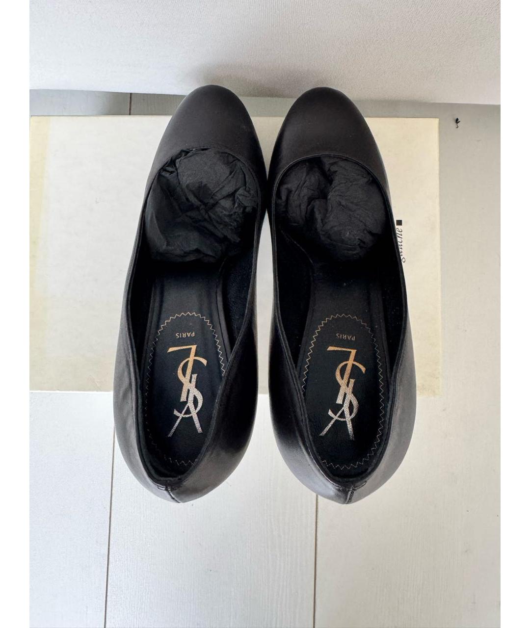 SAINT LAURENT Черные кожаные туфли, фото 3