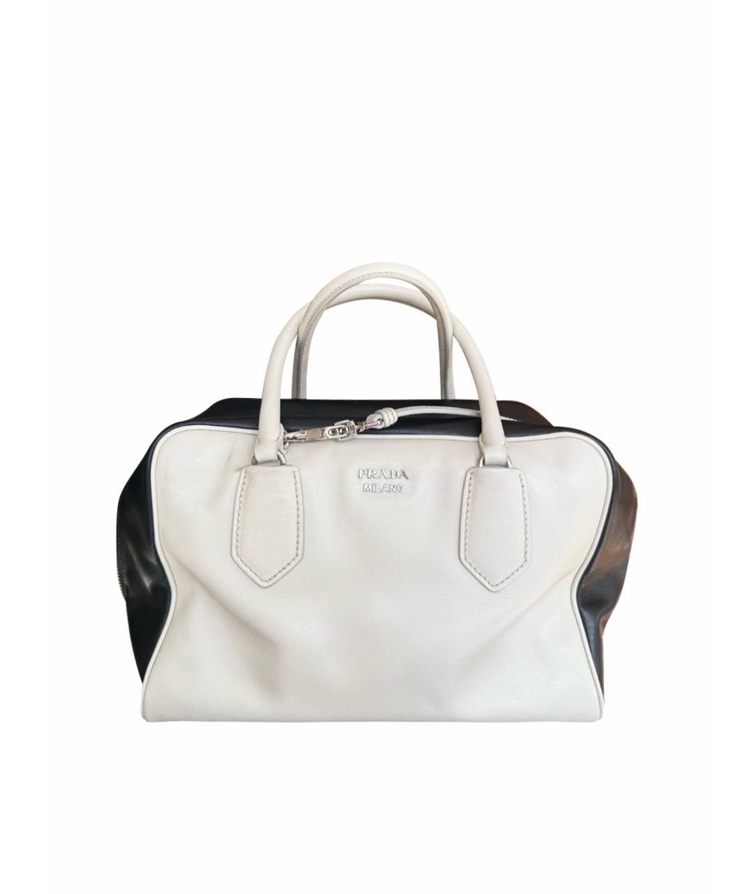 PRADA Белая кожаная сумка тоут, фото 1