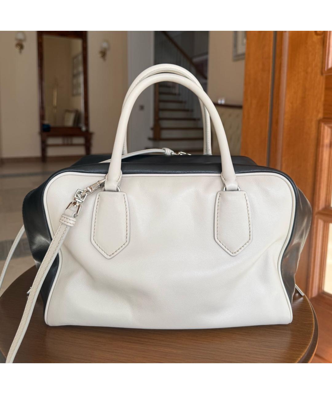 PRADA Белая кожаная сумка тоут, фото 2