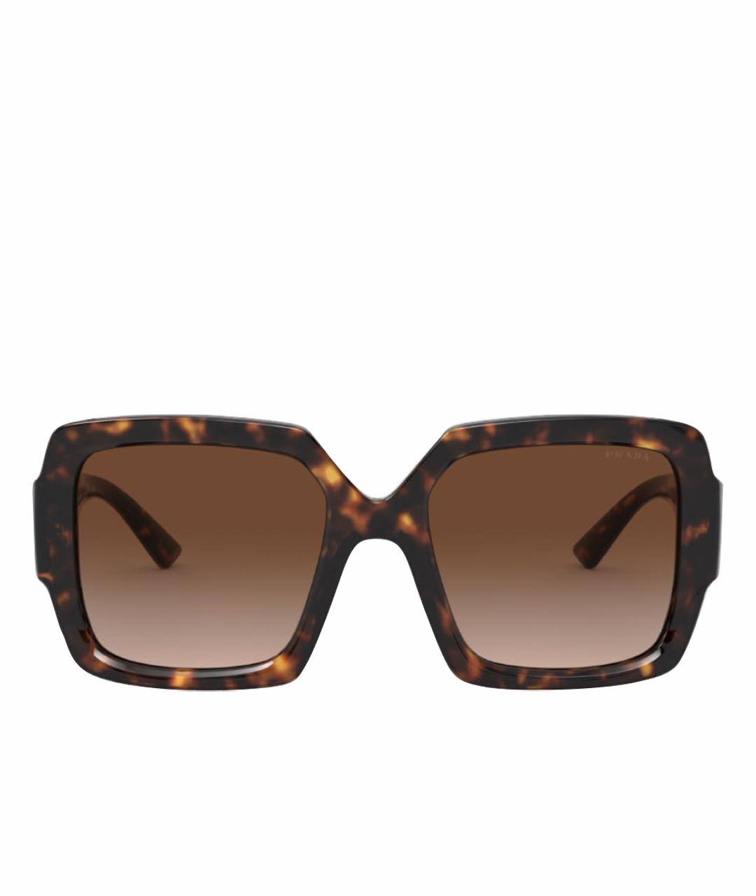 PRADA Коричневые пластиковые солнцезащитные очки, фото 1