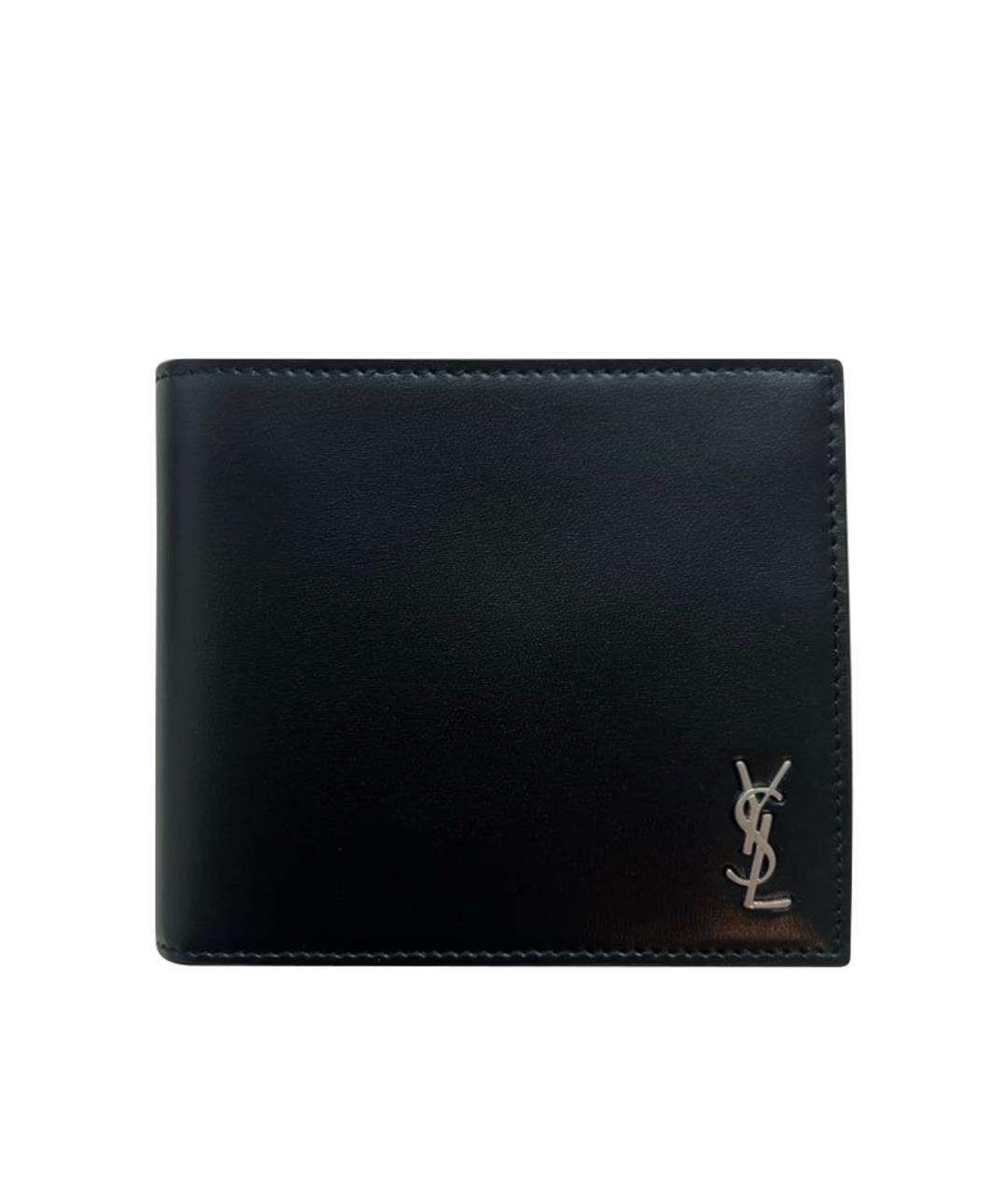 SAINT LAURENT Черный кожаный кошелек, фото 1