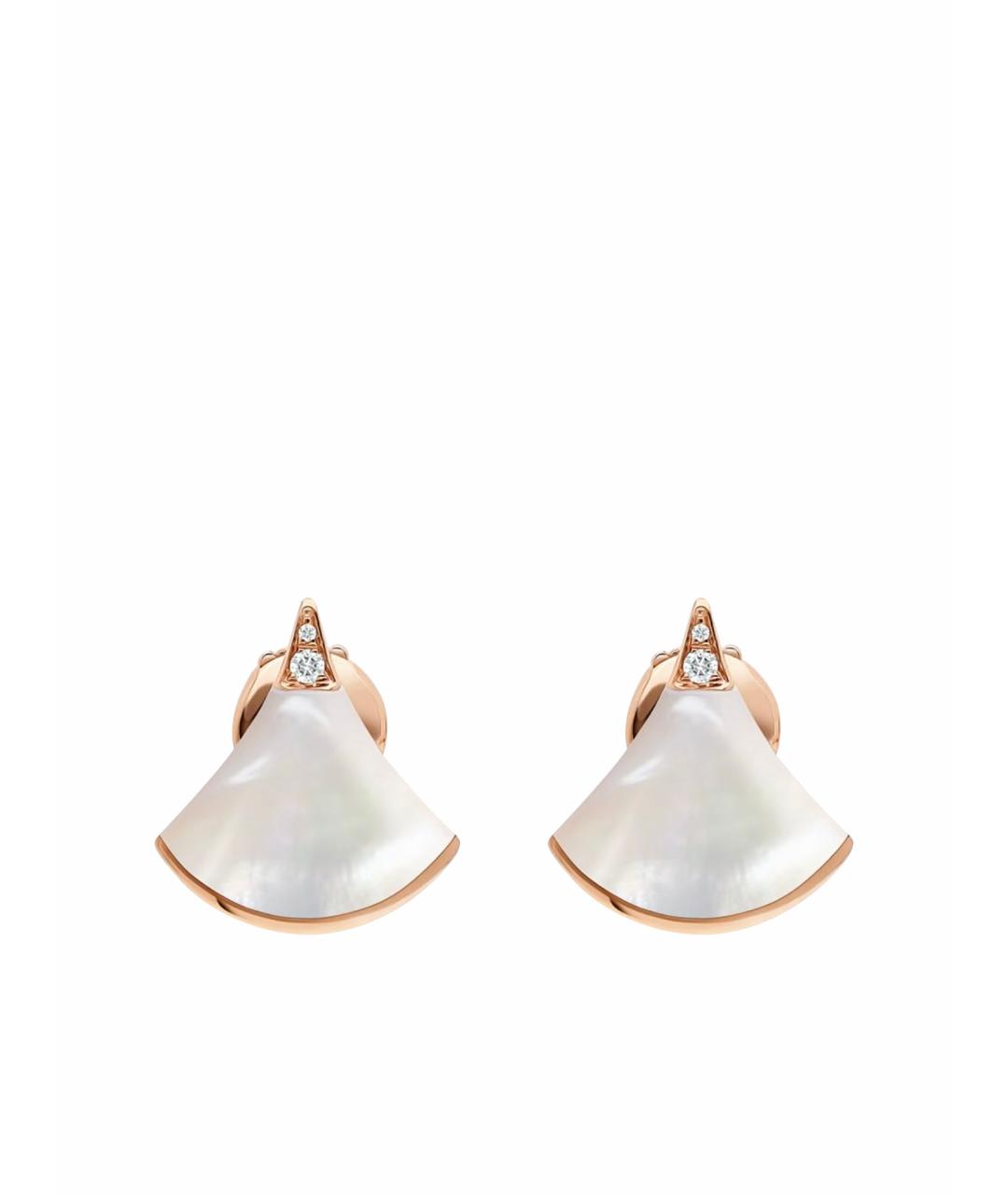 BVLGARI Белые серьги из розового золота, фото 1