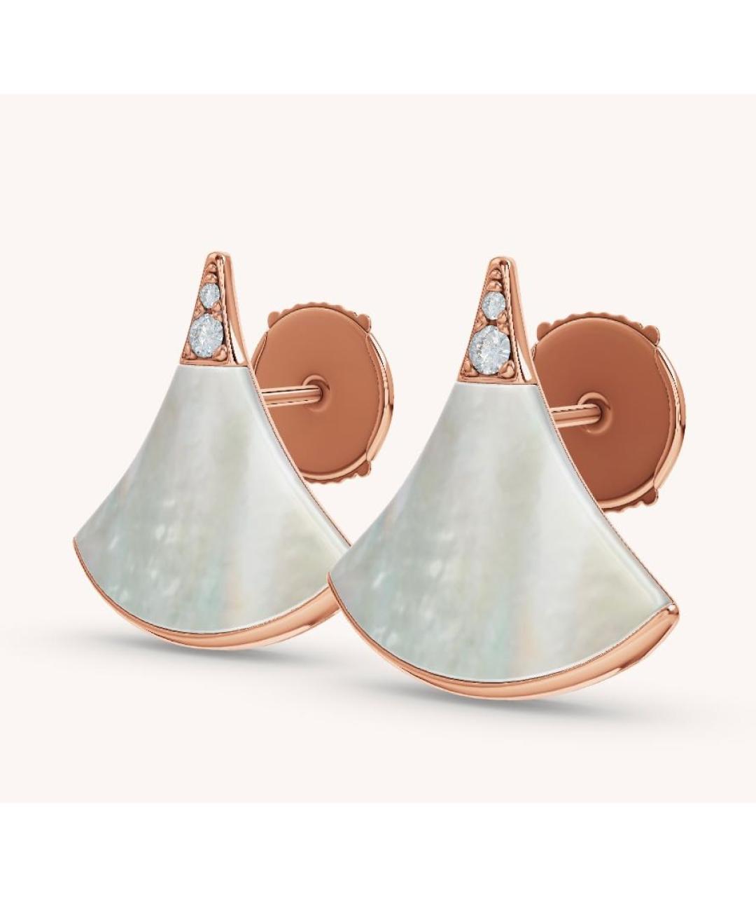 BVLGARI Белые серьги из розового золота, фото 2