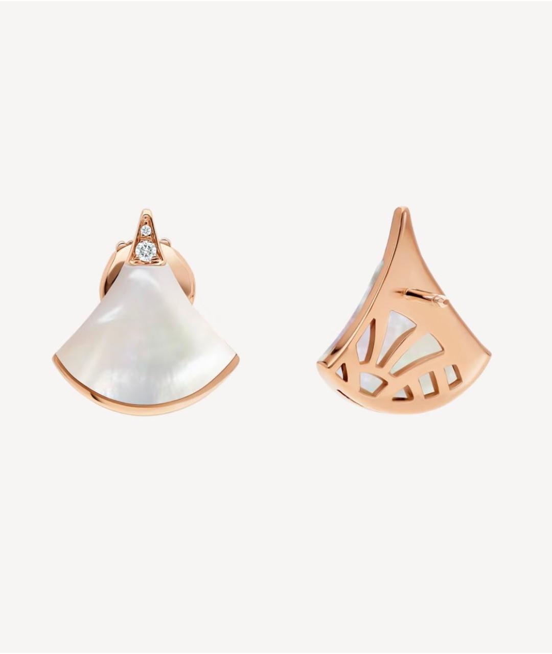 BVLGARI Белые серьги из розового золота, фото 5