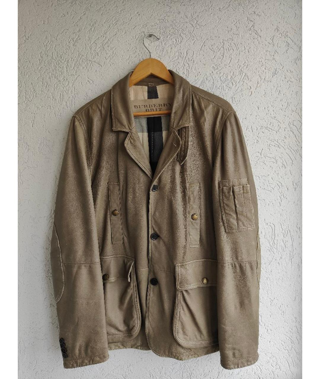 BURBERRY Бежевая кожаная куртка, фото 10