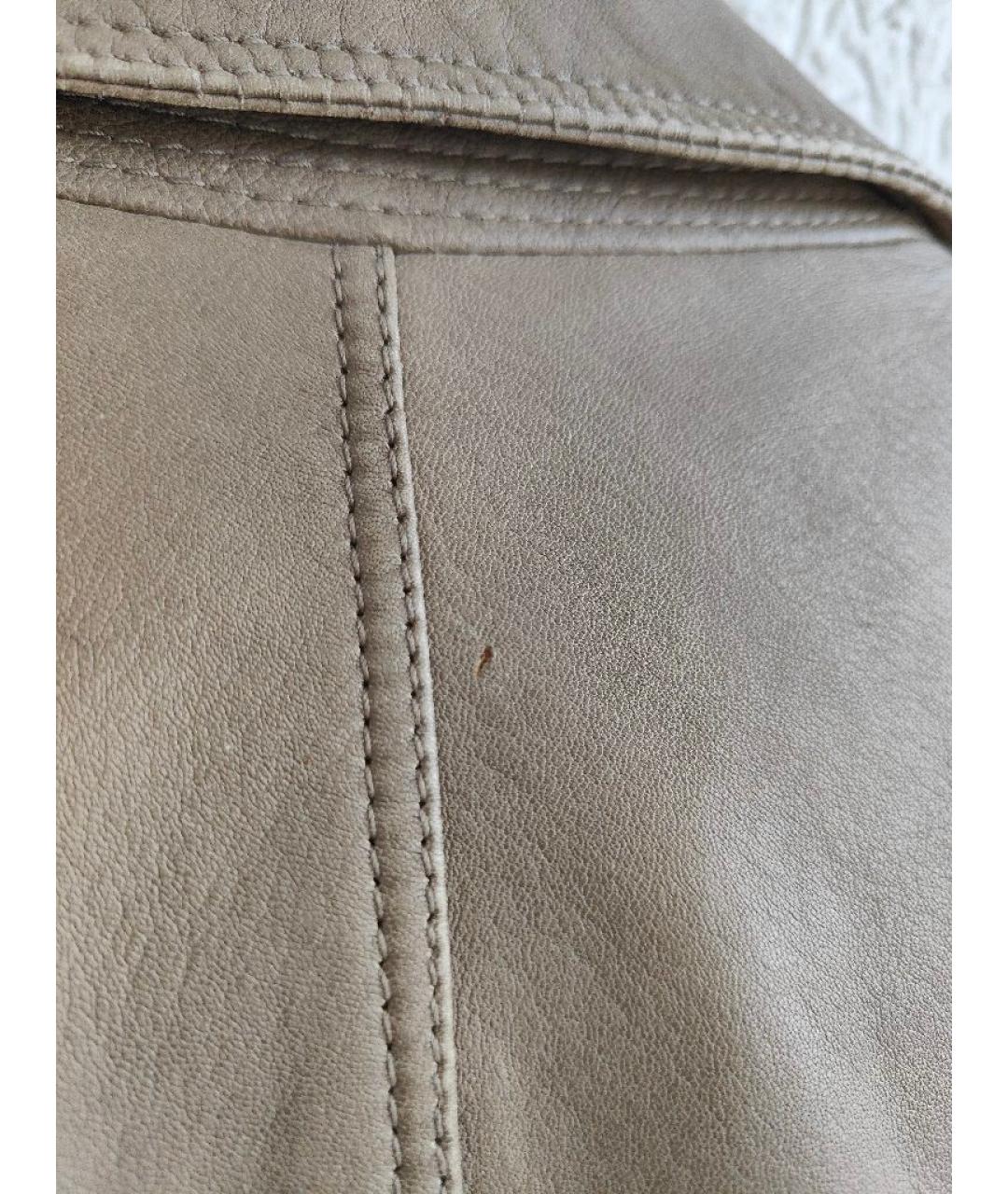 BURBERRY Бежевая кожаная куртка, фото 6