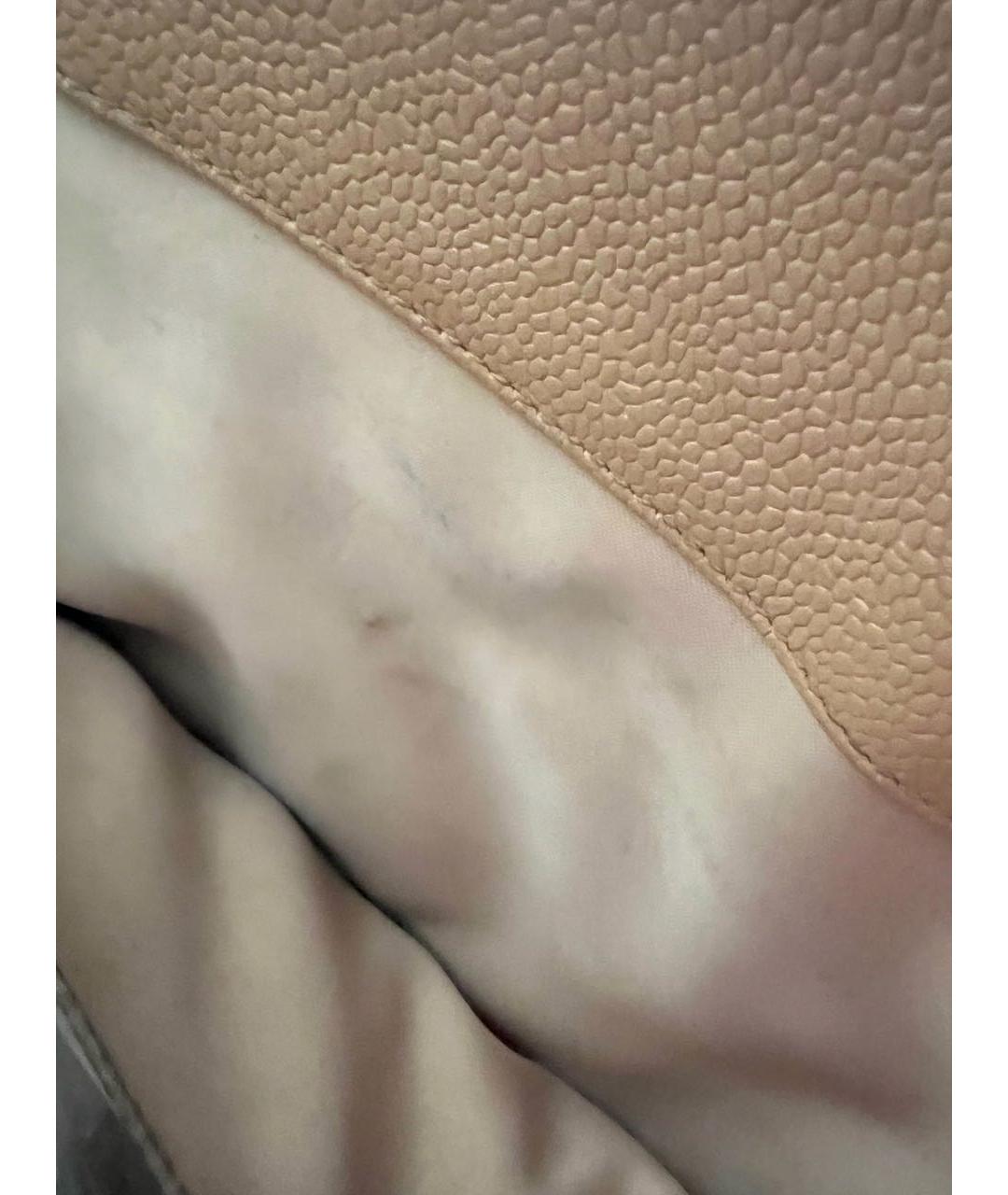CHANEL Бежевая кожаная сумка тоут, фото 7