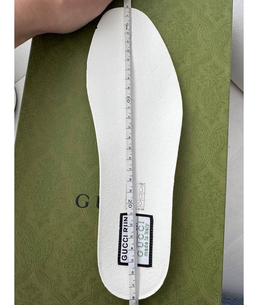 GUCCI Белые кожаные кроссовки, фото 4