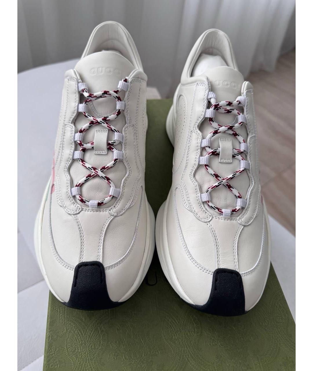GUCCI Белые кожаные кроссовки, фото 2