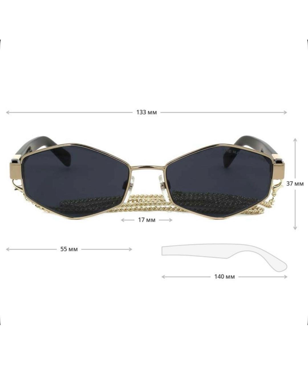MARC BY MARC JACOBS Золотые металлические солнцезащитные очки, фото 4