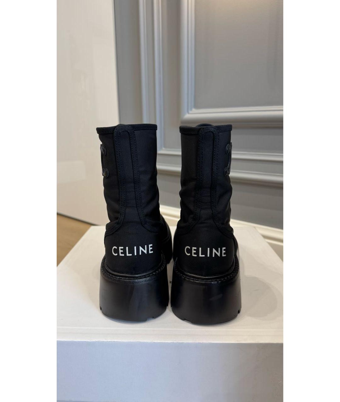 CELINE Черные кожаные ботинки, фото 4