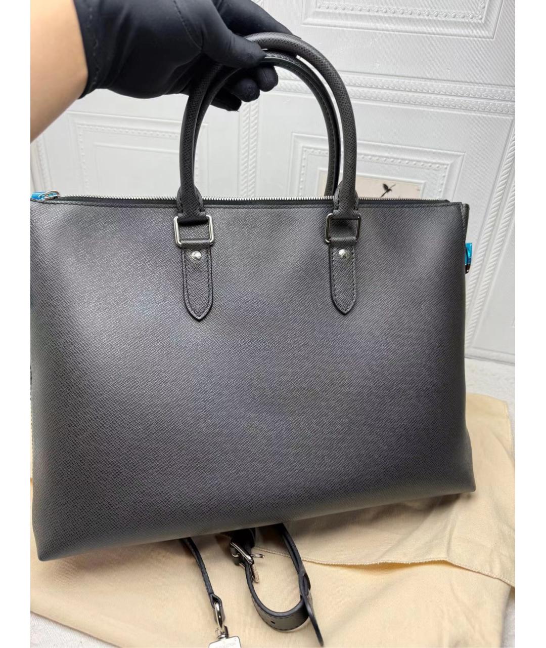 LOUIS VUITTON Черная кожаная сумка на плечо, фото 3