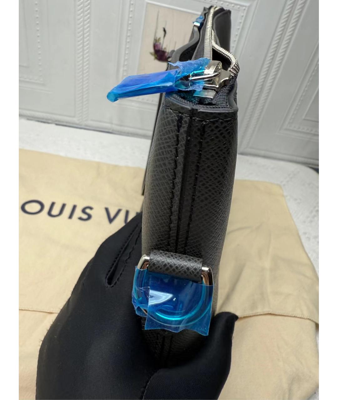 LOUIS VUITTON Черная кожаная сумка на плечо, фото 7
