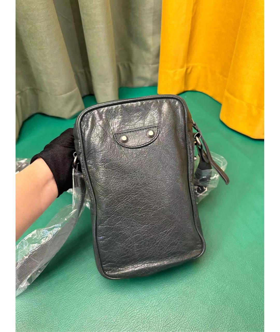 BALENCIAGA Зеленая кожаная сумка через плечо, фото 3