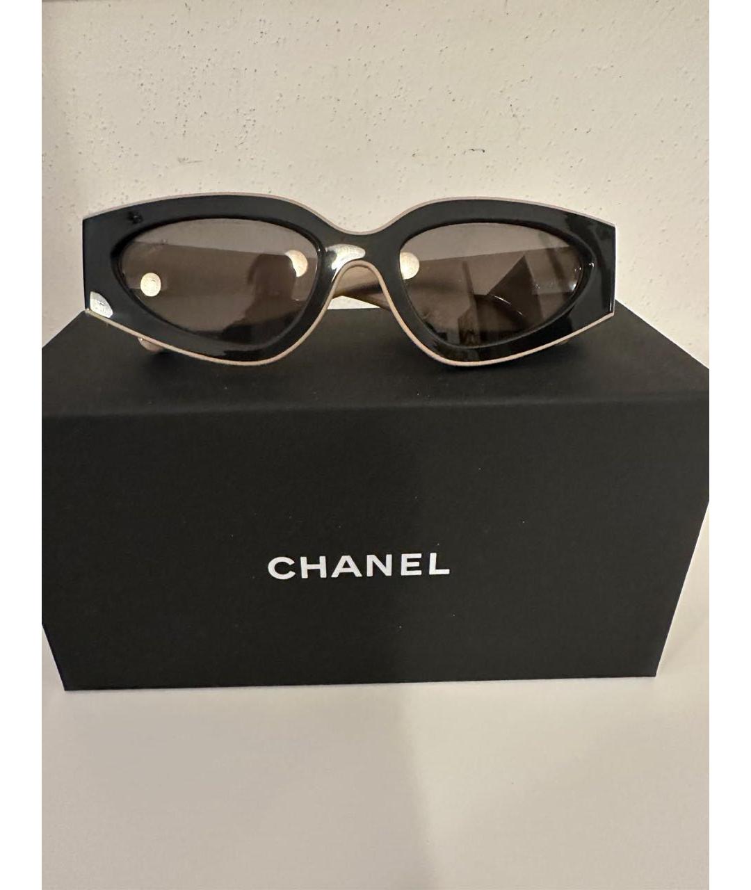 CHANEL Черные пластиковые солнцезащитные очки, фото 5