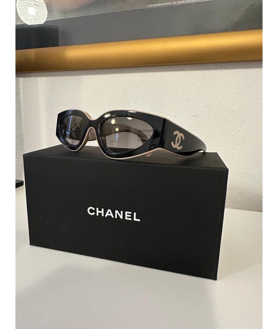 CHANEL Черные пластиковые солнцезащитные очки, фото 2