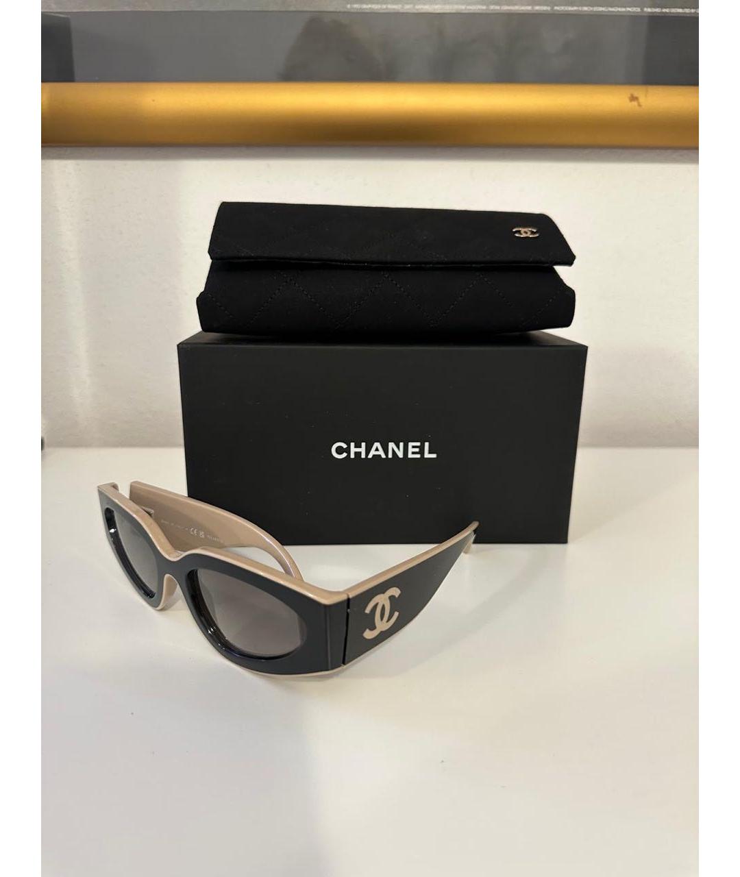 CHANEL Черные пластиковые солнцезащитные очки, фото 3