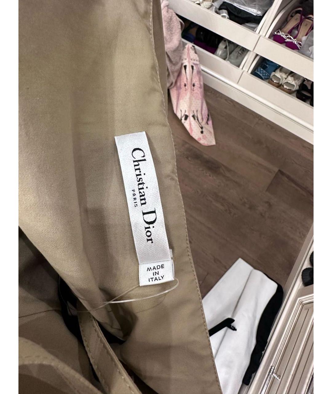 CHRISTIAN DIOR Бежевое хлопковое коктейльное платье, фото 5