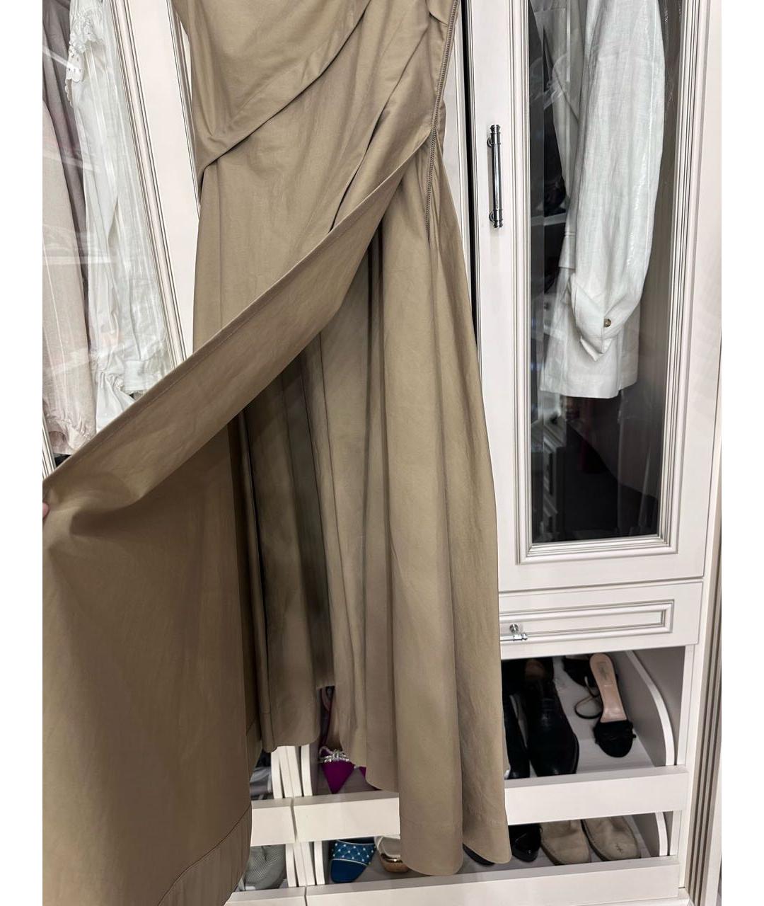 CHRISTIAN DIOR Бежевое хлопковое коктейльное платье, фото 8