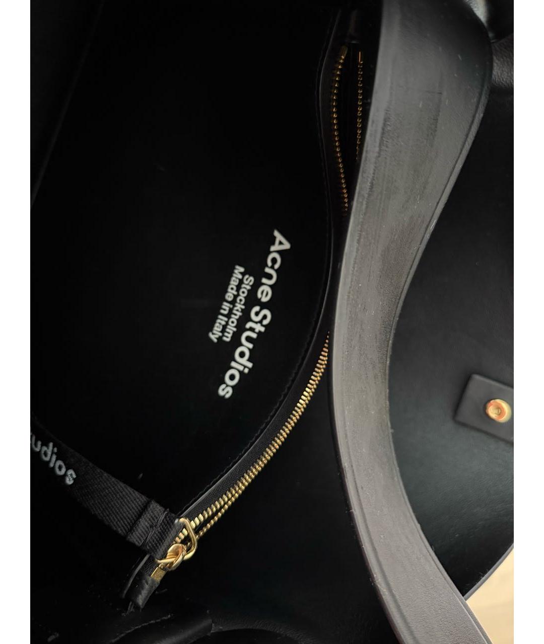 ACNE STUDIOS Черная кожаная сумка тоут, фото 3